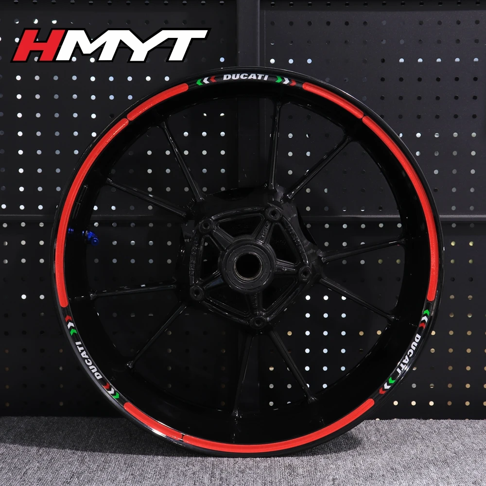 Для поездок на мотоцикле Ducati 821 795 796 797 848 959 1199 Мотоцикл 17 дюймов для центрального движения колеса Водонепроницаемый Светоотражающие стикеры колесная наклейка - Цвет: G