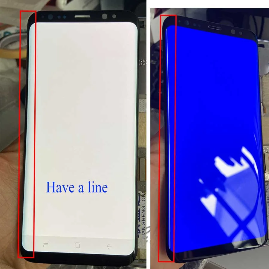 S8 with Frame 2 Для samsung S9, сенсорный ЖК-дисплей G960, G965, ЖК-дисплей для samsung S9 Plus, линейный ЖК-дисплей, дефектный экран для мобильного телефона - Цвет: S8 with Frame 2