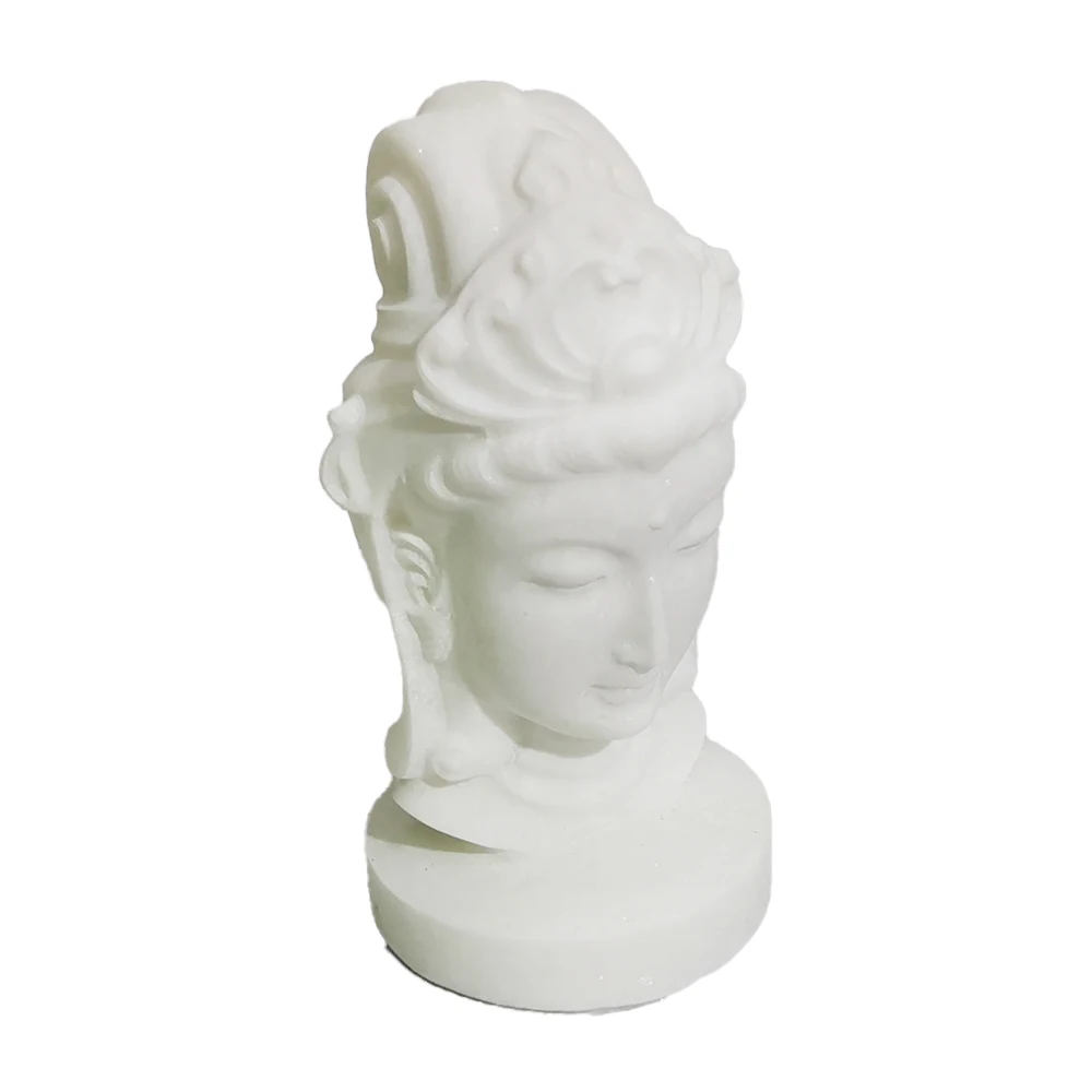 

1 pce of Natural White Marble Carved Guanyin Statue Hand-carved Natural Quartz Mineral Healing Gemstone Home Decoration