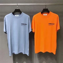 Футболка с надписью «AMBUSH», качественная Однотонная футболка с принтом в виде букв 1:1, хлопковые футболки в стиле хип-хоп, уличная одежда