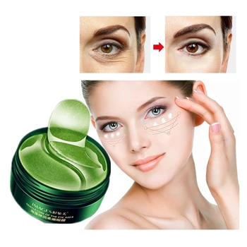 

Wholesale 60Pcs 7X Seaweed Concentrated Collagen Eye Patches Anti Wrinkle Remove Dark Circles Anti-Aging Green Tea Eye Masks
