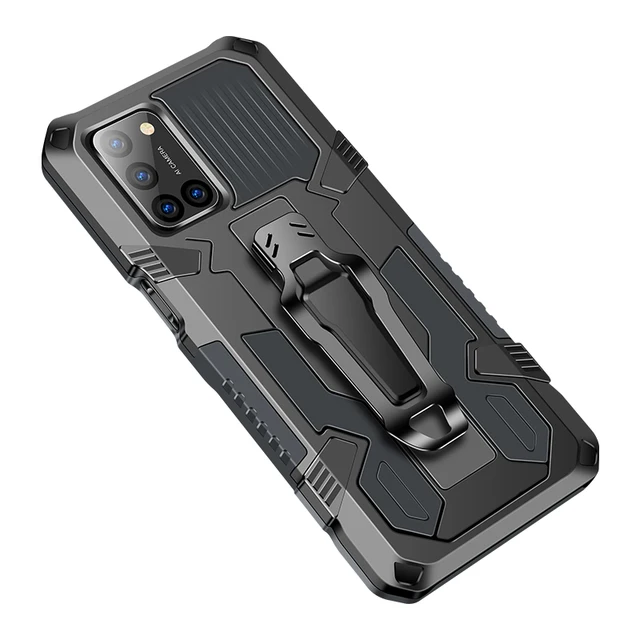 Shockproof Phone Case For OPPO A5 A7 A12 A9 A8 A32 A52 A53 A72 A92 A73 A15 Car Holder Back Clip Cover For OPPO A3S A5S A11K A1K Gray