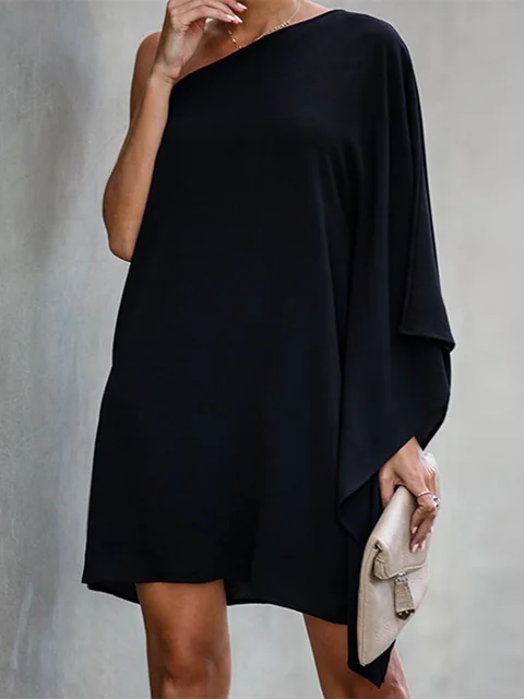 one shoulder loose dress