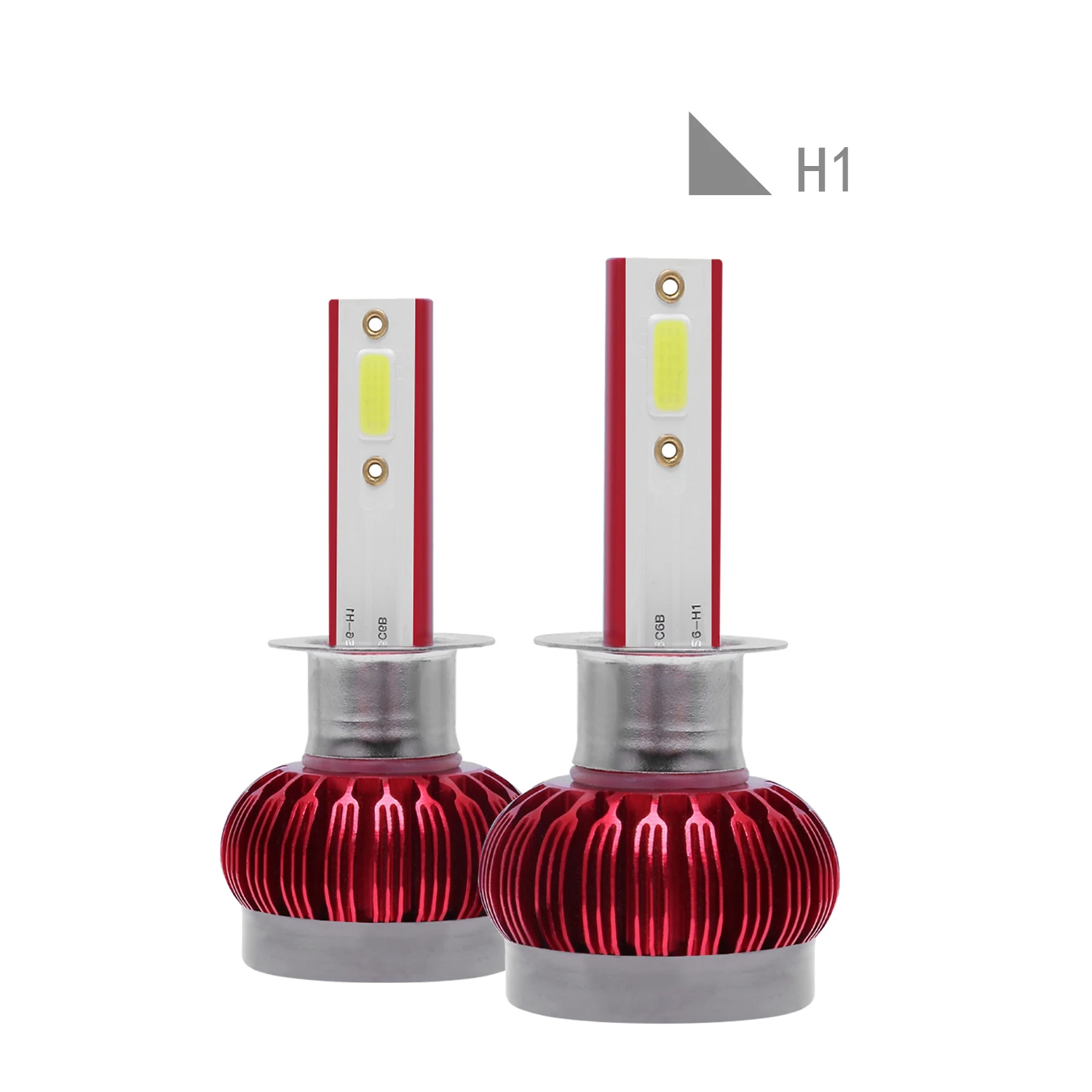 

1 Pair LED Car Auto Headlights H1 6500LM High & Low Beam Bulbs 24W Lamps 6500K