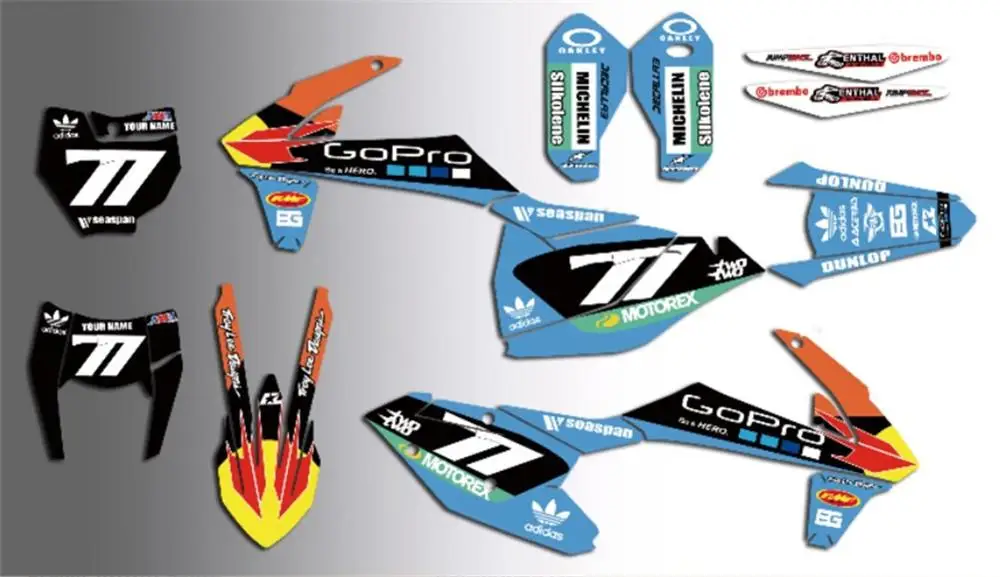

125-450 EXC 14-16 SXF 13-15 Free Customized Graphics & Backgrounds Stickers Kit Decal for KTM EXCF 2014 - 2016 / SXF 2013 2015