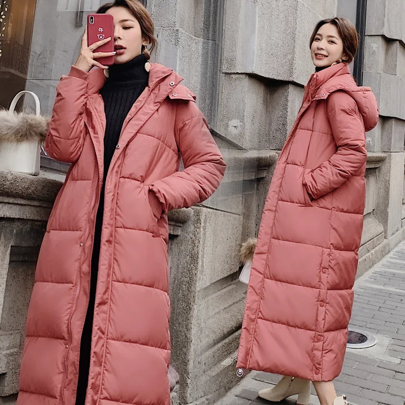 

Winter New Style Exta-long down Jacket Women's Korean-style Loose-Fit to Ankle Bread Cotton Overcoat