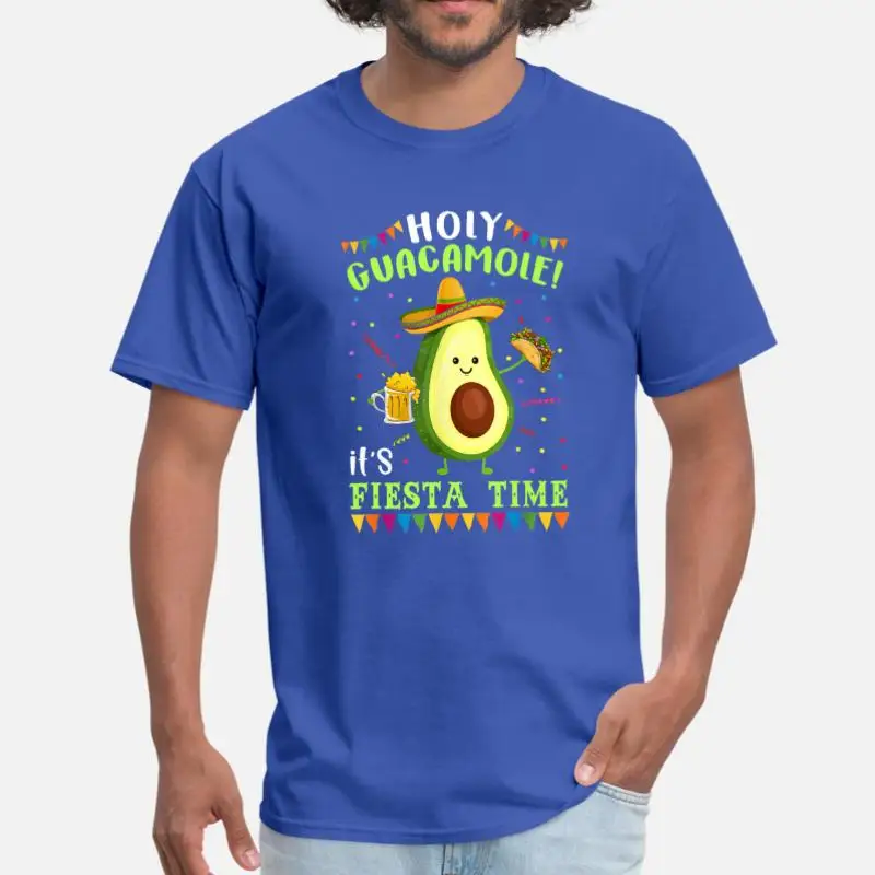 Holy Guacamole It S Fiesta Time футболка для мужчин Мужская футболка женская классическая Harajuku футболка для мужчин s короткий рукав хип-хоп - Цвет: Men-Blue