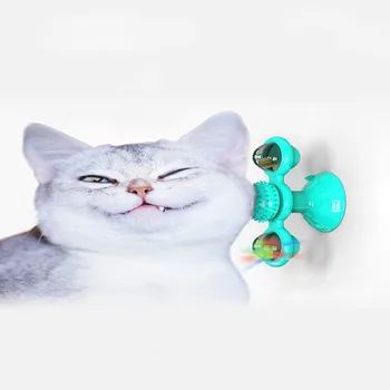 

Cuddly Pets Turn Around Windmill Cat Molar Stick Scratching Itching Brush Squeaky Dog Training Chew Toys Interactive Accessories