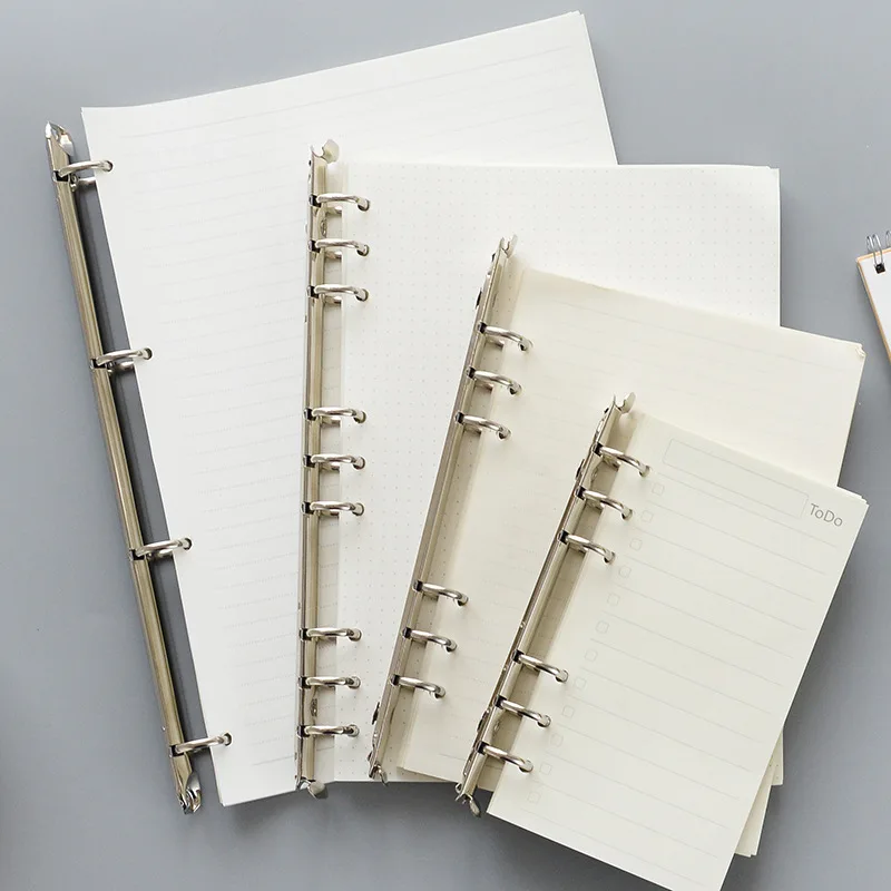 A4/A5/B5/A6/A7 Metal Spiral Binder Clip Loose-leaf Silver Binders Notebook File Folder Hoop Clips Album Scrapbook Binding Rings