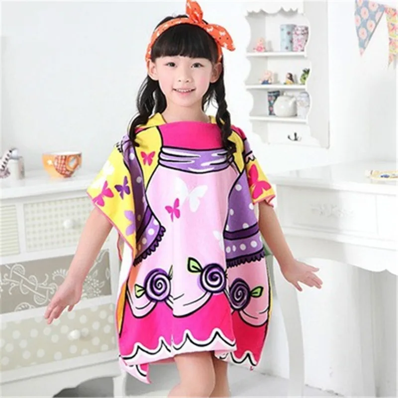 Hooded Towel 002 Полотенце с капюшоном из микрофибры; быстросохнущее детское банное полотенце с капюшоном; Новое Детское милое пляжное полотенце с капюшоном и рисунком; детское платье - Цвет: Hooded Towel 002