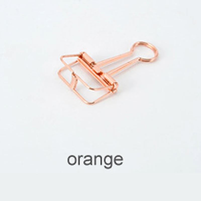 orange Выдолбленный дизайн, цветной металлический зажим, пружинный зажим, офисные школьные принадлежности, скрепки, зажимы для заметок, переплет, принадлежности - Цвет: orange