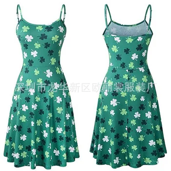

2019 Summer Hot Selling Women's Sexy Backless Printed Loose-Fit Strap Expandable Dress