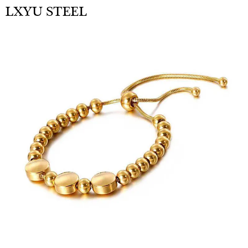 

316L Stainless Steel Bohemia Strand Bracelets For Women Tri-Color Beaded Bracelets Women Lace-Up Jewelry Bracelets Gift