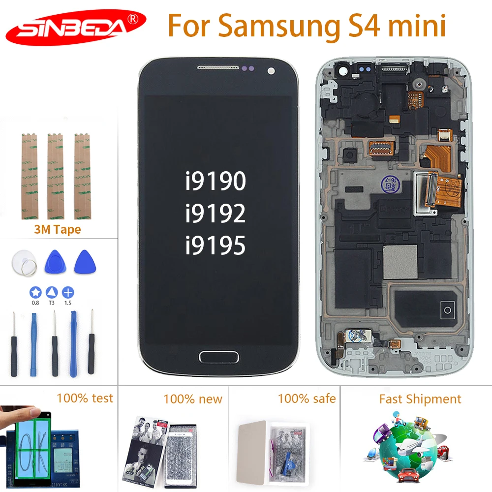ЖК дисплей 4 3 дюймов Super AMOLED для Samsung Galaxy S4 mini с сенсорным экраном и дигитайзером
