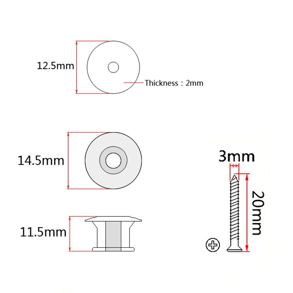 Pack Of 2 ABS  Strap Lock For Acoustic Electric Guitar Musical Instrument Parts