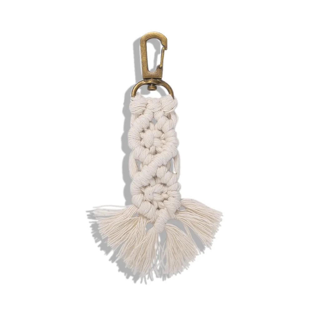 Dvacaman брелок с кисточкой макраме брелок кольцо для ключей брелок для дам ручной работы на заказ брелок для ключей сумка Шарм Подарки для женщин
