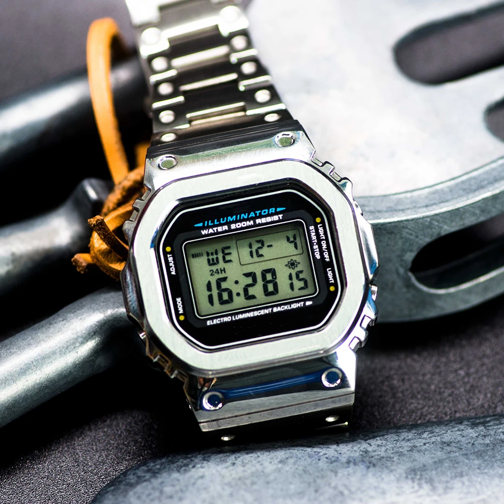 

DW5600 5610 Watch Set Watchband Bezel Upgrade Modification Metal 316L Stainless Watch Accessories