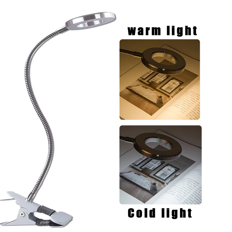 

Creative 2 in 1 Clip Table Lamp Design USB Adjustable Cold White Desk Light for Eyebrow Tattoo Nail Art Beauty Makeup Accessory