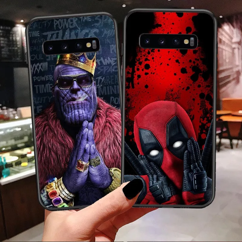 

Marvel Venom Iron Man Spider-Man Batman Deadpool Soft Black Cover Phone Cases For Samsung Galaxy S7 Edge S8 S9 S10 Plus Note 9
