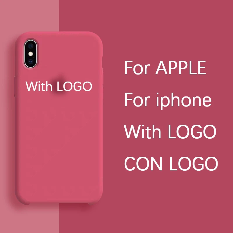 With LOGO Official Silicone Phone Case for Apple iPhone XS Max XR 7 8 6S Plus 12 Mini 11 Pro Max 11PRO Original Brand Cover