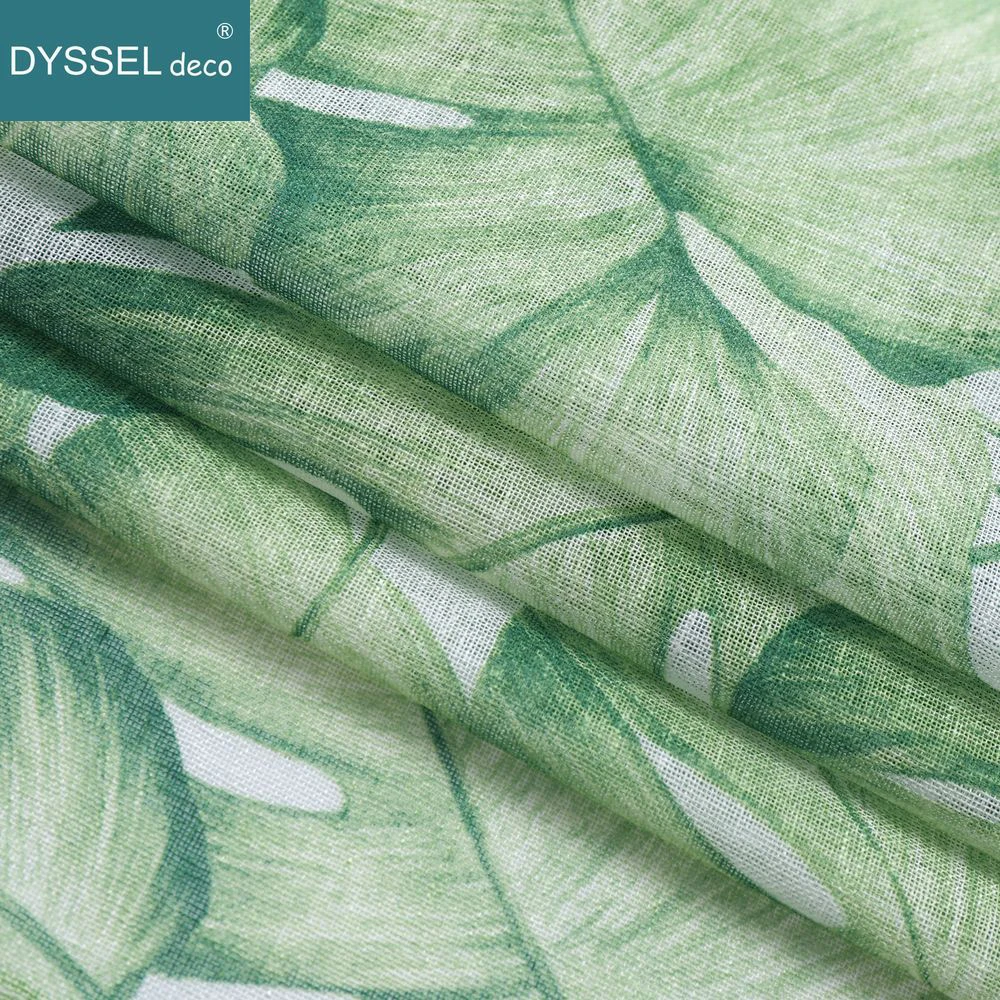 Modern Natural Floral Printting Europe Style Voile Tulle Sheer Gromment Rod Pocket Windows Curtain For Livingroom Bedroom 6