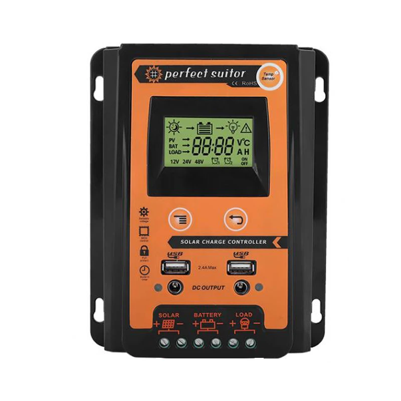 30A 50A 70A 12V 24VDC Auto Solar Charge Battery Regulator Controller with Dual USB output LCD Display Cell Panel | Обустройство дома
