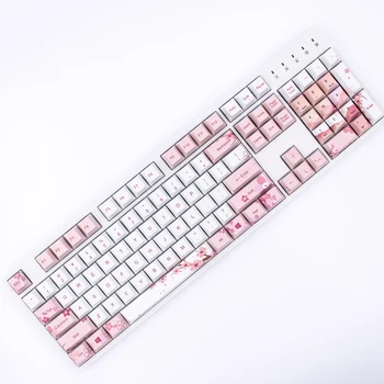 

MP Dye-Sublimated Sakura Thick PBT keycaps CHERRY PROFILE MX Switch Cherry/NOPPOO/Flick Mechanical Keyboard Keycap
