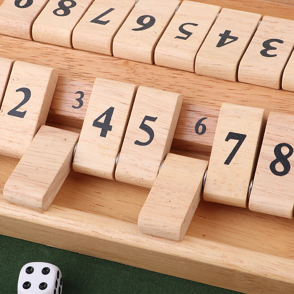 Деревянный Делюкс 1-9 номер закрой коробку игральные кости Настольная игра