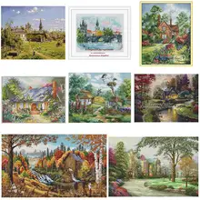 Embroidery-Set PDF Series-Pattern Cross-Stich Needlework Email by Drawing Countryside-View