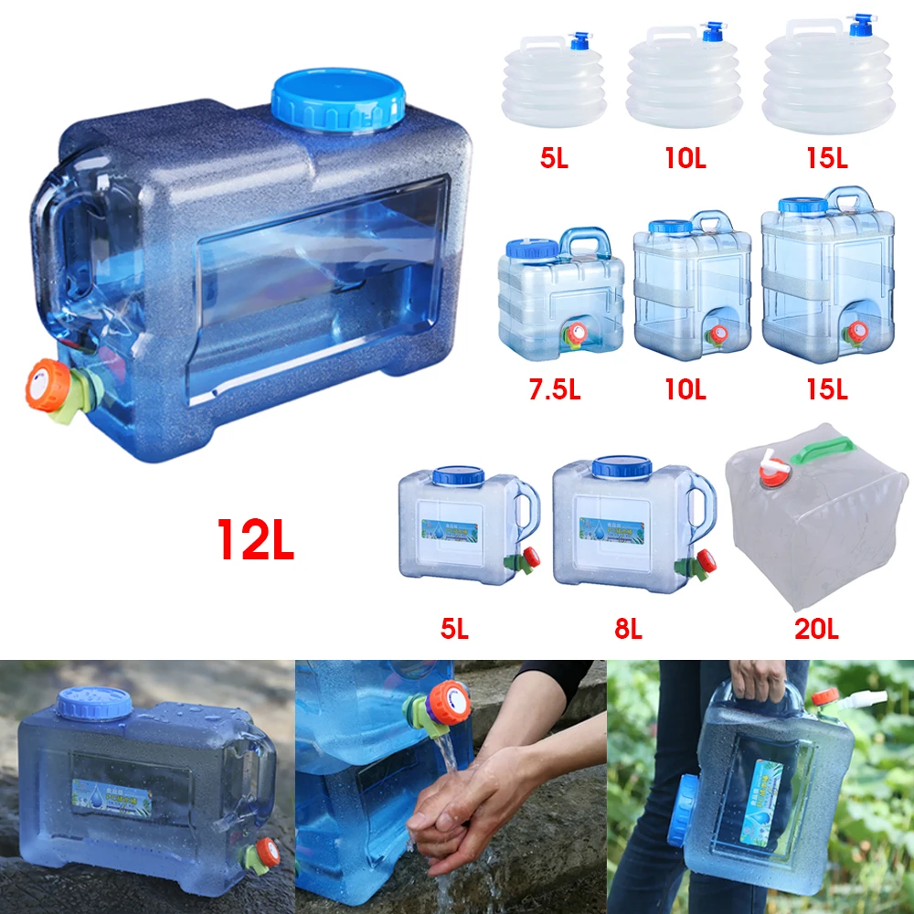 5L Außen Wasser Eimer Tragbar Fahren Behälter Mit Wasserhahn für Camping 