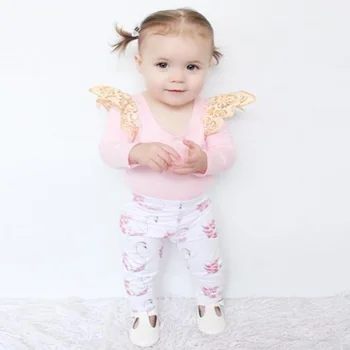 

2020 New Style Baby Girl Clothes Long Sleeve Pink Tops+Pants Little Swan Suit Cotton 2pcs Infant Baby Girls Clothing Sets