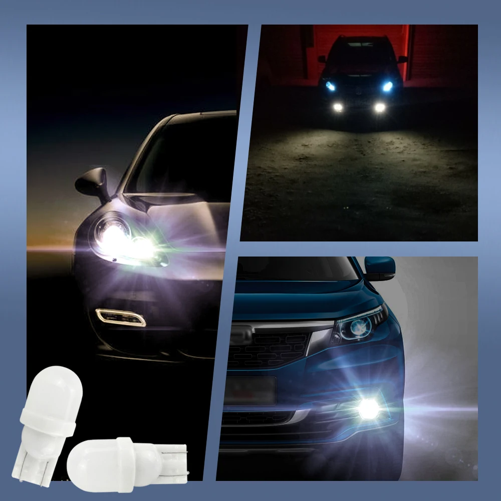 

10pcs T10 prism lens decoding small lamp Ice lenses Car Led Signal Light Bulb 12v White Red Bule Yellow Light Turn Signal Light