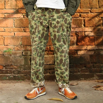 

10 oz US military style camouflage cargo pants mens cotton vintage casual M1942 Fatigue uniform pants