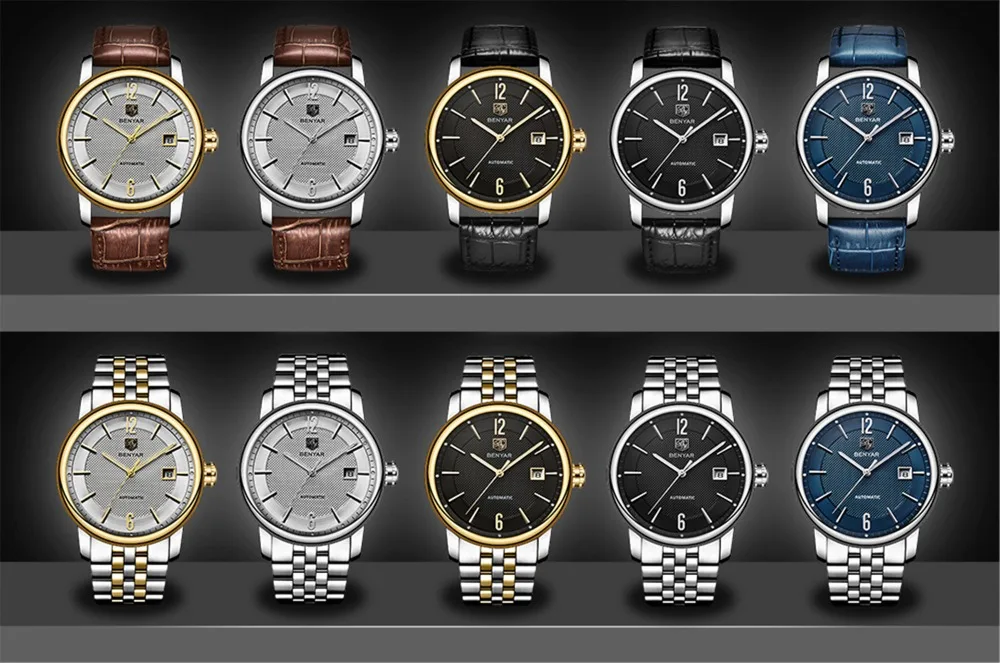 2020 New BENYAR Men's Mechanical Watch Casual Sports Men's Watch Waterproof Classic Luxury Mechanical Watch PAGANI