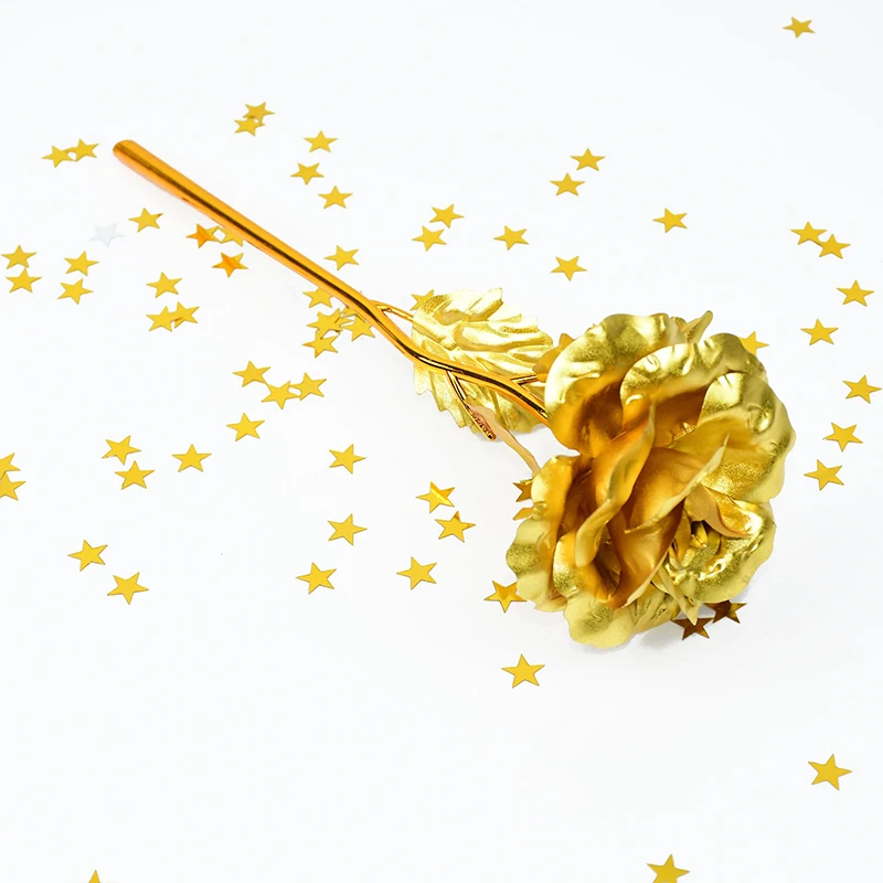 1 Stück Goldfolie Rose Künstliche Blume Valentinstag Geschenk Hält für immer Liebe Hochzeit Party Dekor Geburtstagsgeschenk Fake Floral – Detail 15