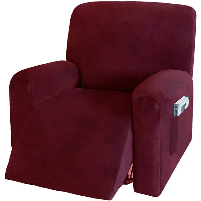 Recliner cover thick soft recliner cover, suitable for living room sofa cover, sofa armchair cover, elastic cover 10 colors Type2 burgundy