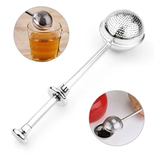 1 шт толчок заварки чая из нержавеющей стали выдвижной Чайный фильтр сливной шарик для приправы Телескопический чайный шар Чайный фильтр