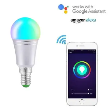 

Wifi Multifunctional Smart LED Bulb E14 B22, Support Amazon ALexa/Google Home Voice, RGB Dimming,APP Remote Control