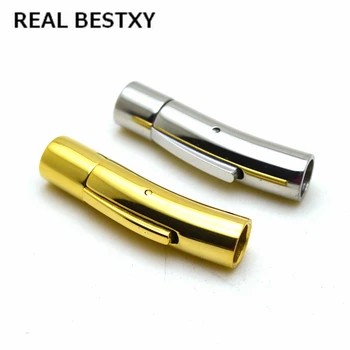 

10pcs/lot custom logo hole:5mm Stainless Steel Bayonet End Clasp Hooks Leather Cord DIY Jewelry Bracelet Contector Snap Lock End