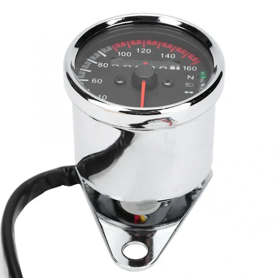 Motorcycle 0-160KM/H Speedometer Odometer LED Backlight Turn Signal Headlight Indicator 12V