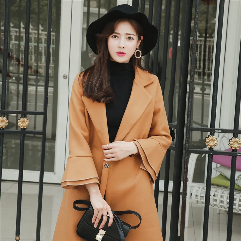 

2017 Korean-style Autumn And Winter New Style Mid-length Slim Fit Slimming Nobility Elegant Debutante Wind Mao Woolen Cloth Coat