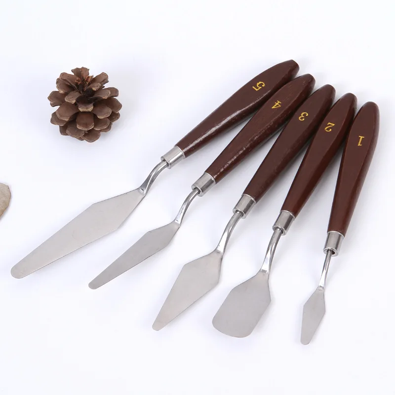 

5Pcs Professional Stainless Steel Palette Knife for oil painting Fine Arts Painting Tool Set Painting Knife Art Sets
