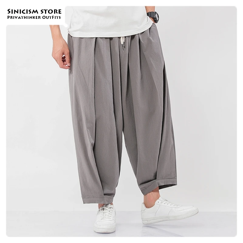 189 # de estilo chino pantalones holgados de Color sólido de otoño 2020 sizes grandes 5XL
