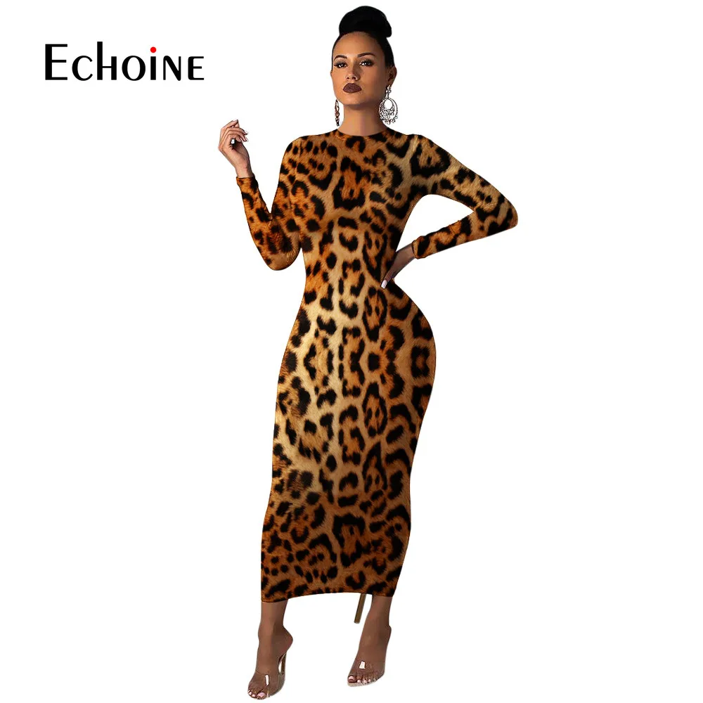 cheetah long dress