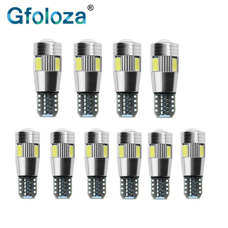 10 шт. автомобильные светодиодсветодиодный лампы Gfoloza T10 194 W5W Canbus 6 SMD 5630 |