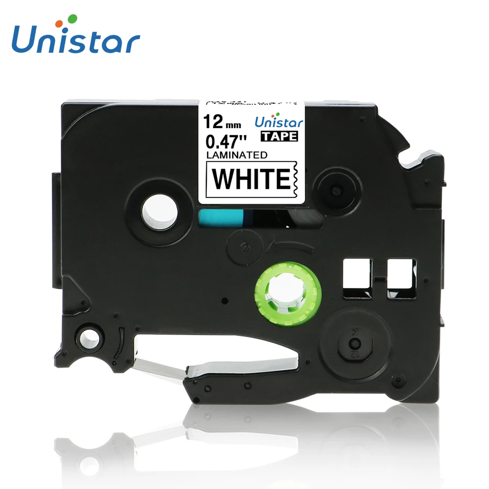 Unistar 12 мм TZe231 совместимая с принтерами для этикеток Brother 110 черно-белая