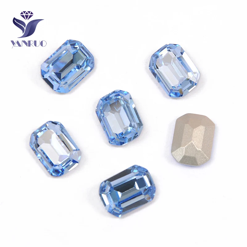 Light Sapphire Yanruo 4610 восьмиугольная страз свободные кристаллы сшитые хрустальные стразы для рукоделия стразы на декоративной одежде - Color: Light Sapphire