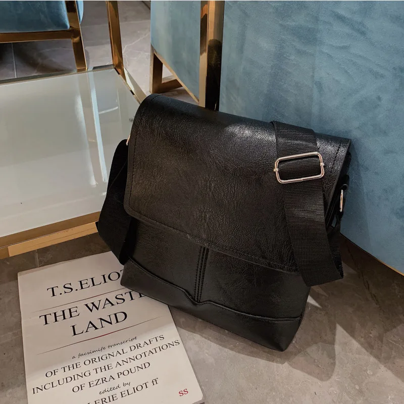Fashion Casual Men Crossbody Bag Solid Color Large Capacity Phone Coin Card Purse Messenger Bag New Brand Male Shoulder Bag