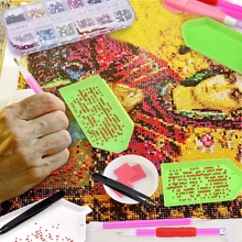 117pcsDiamond набор инструментов для рисования полный набор алмазные аксессуары для вышивания светодиодный Пинцет для ручки DIY горный хрусталь мозаика ремесло