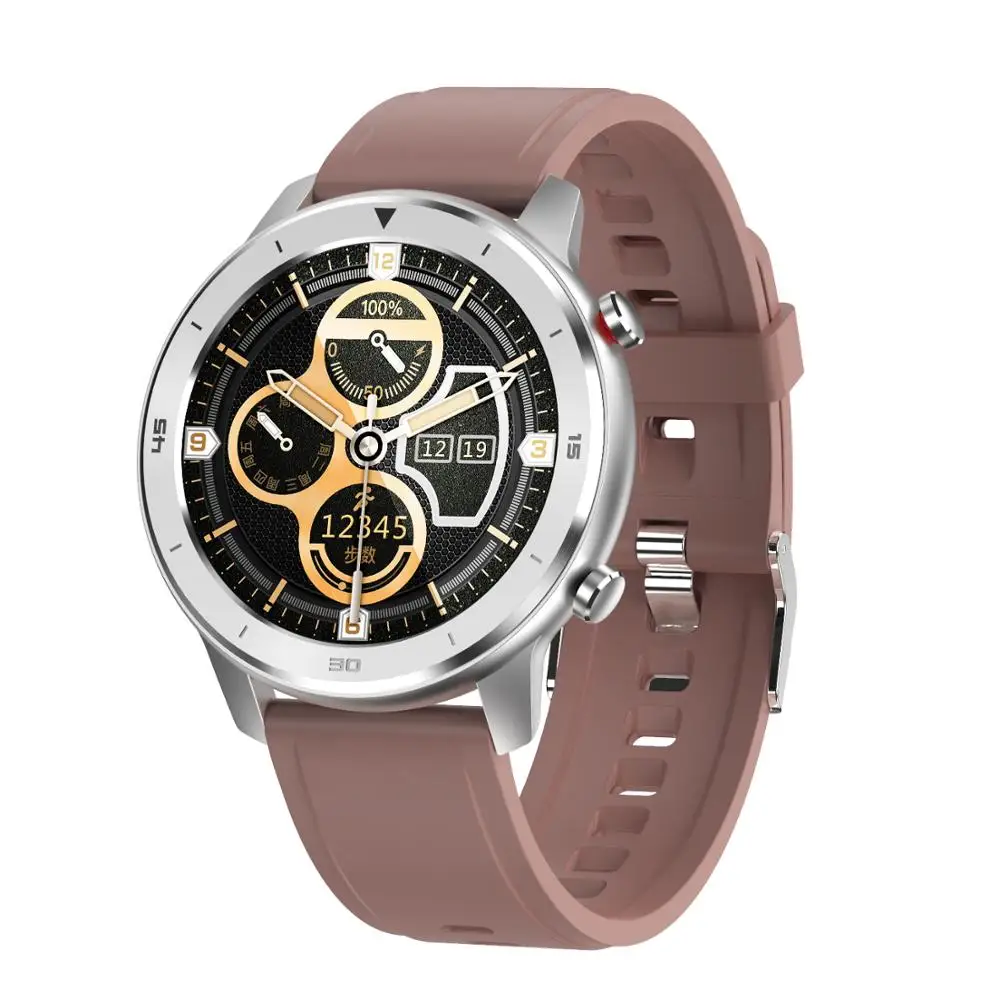 696 DT78 1,3 дюймов полный круглый полный умные часы с сенсорным экраном ремешок с функцией шагомера Smartwatch Для мужчин Для женщин монитор сердечного ритма Смарт-браслет - Цвет: Brown silica